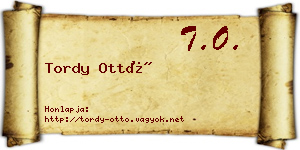 Tordy Ottó névjegykártya