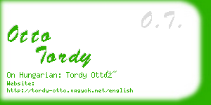 otto tordy business card